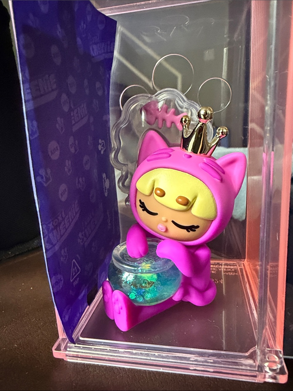 Kweenie doll Pink Cat Costume Fish Tank Toy Pet Figurine collectable